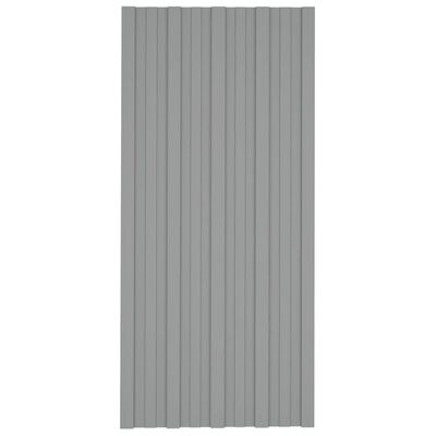 vidaXL Strešni paneli 12 kosov pocinkano jeklo sivi 100x45 cm