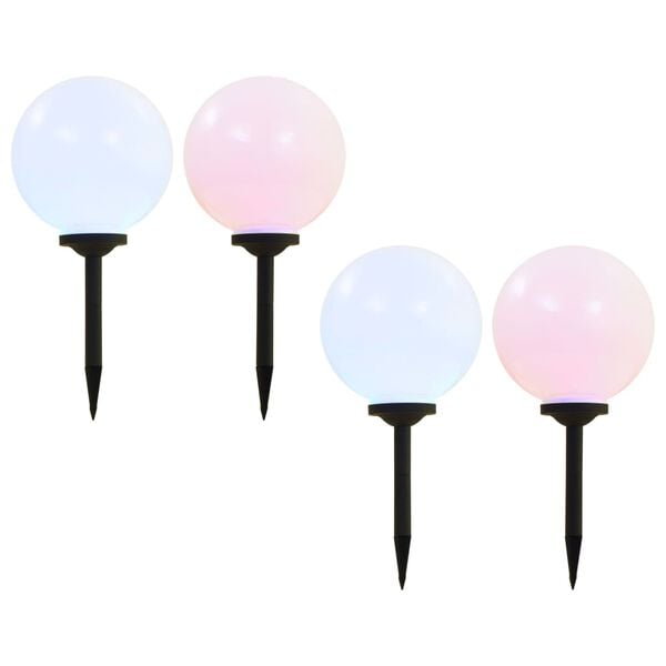 vidaXL Zunanje solarne svetilke 4 kosi LED okrogle 30 cm RGB