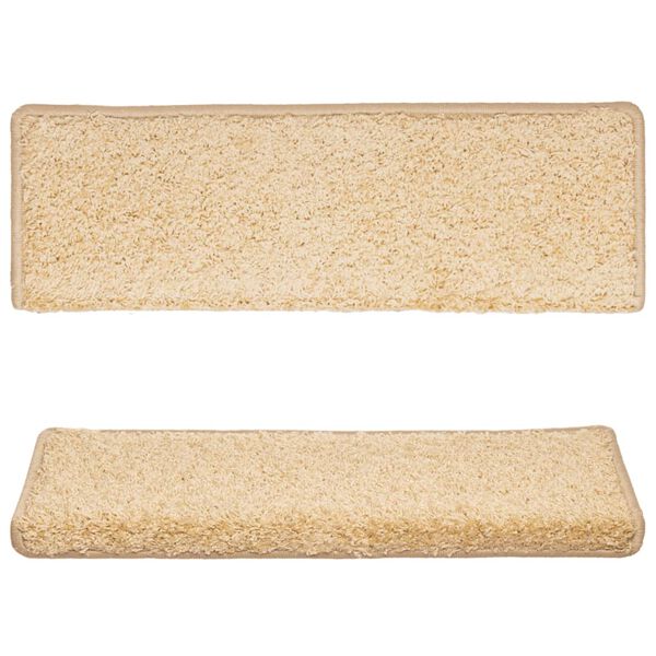 vidaXL Stopni&scaron;čne preproge 15 kosov 65x21x4 cm kremne pravokotne