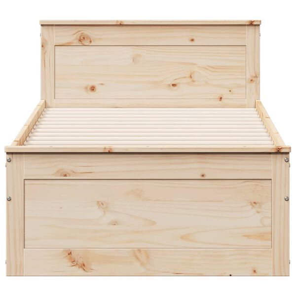vidaXL Posteljni okvir brez vzmetnice z vzglavjem 100x200 cm borovina