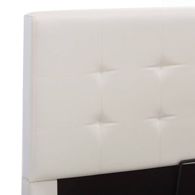 vidaXL Dvižni posteljni okvir belo umetno usnje 160x200 cm