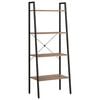vidaXL 4-nadstropni stoječi regal temno rjav in črn 56x35x140 cm