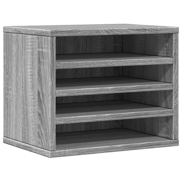 vidaXL Organizator za pisalno mizo siva sonoma 36x26x29,5 cm inž. les