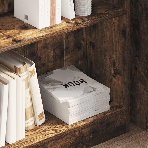 vidaXL Knjižna omara dimljeni hrast 80x24x76 cm inženirski les