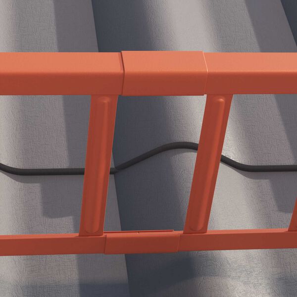 vidaXL Snežni varovalni sistem za strehe Rdeča 1200 x 2,5 x 20 cm