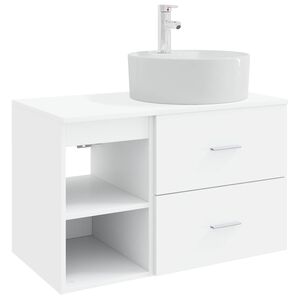 vidaXL Komplet pohi&scaron;tva za kopalnico 2 pcs Bela Inženirski les