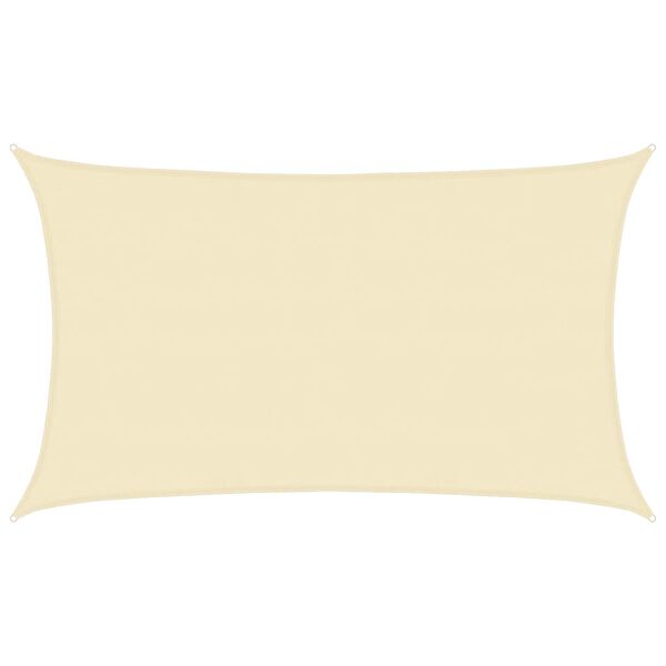 vidaXL Senčno jadro 160 g/m² krem 5x8 m HDPE