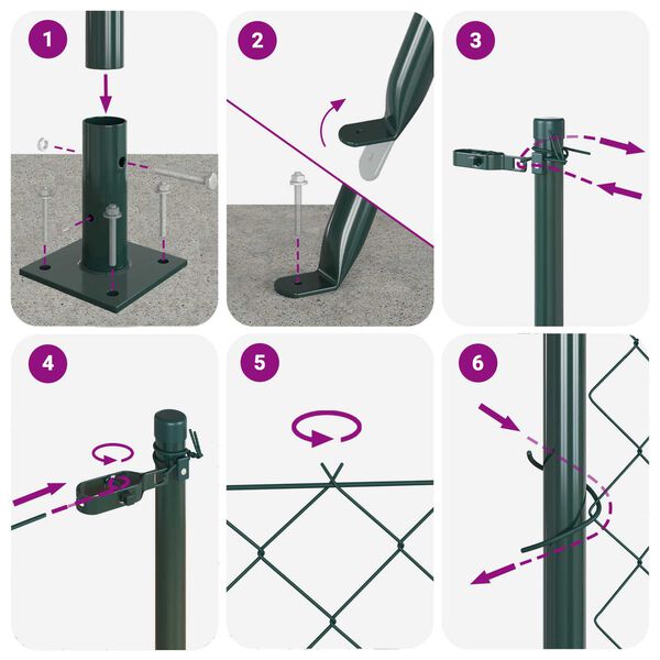 vidaXL Steber ograje. Zelena 10 x 1,2 m (40 x 40 mm mreža)