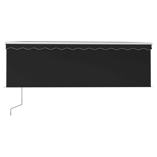 vidaXL Avtomatska tenda s senčilom LED + senzor 4x3 m antracitna