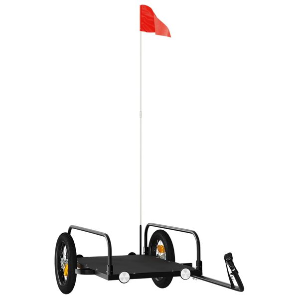 vidaXL Kolesarska prikolica črna 122x53x31 cm železo