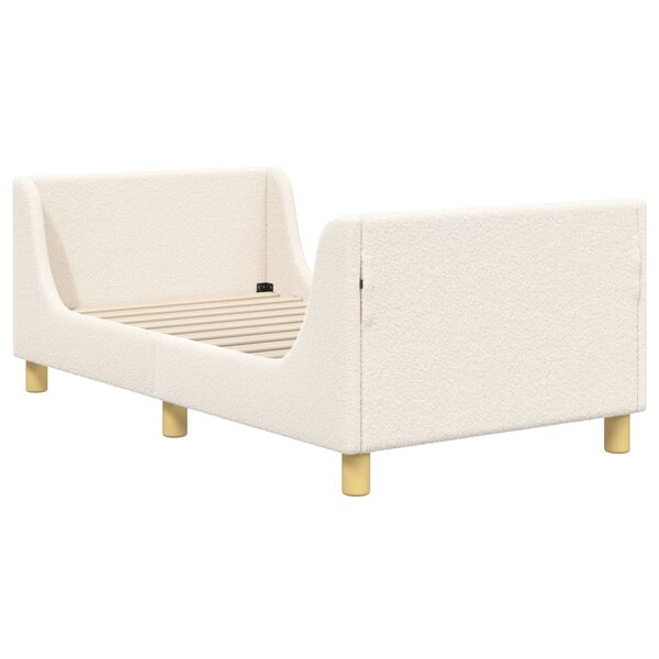 vidaXL Otroški posteljni okvir z vznožjem krema 80 x 160 cm