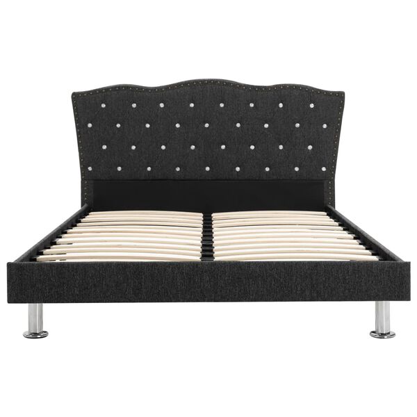 vidaXL Postelja z vzmetnico iz sp. pene temno sivo blago 140x200 cm