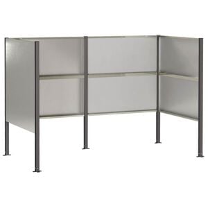 vidaXL Zaslon za smetnjak 167 x 85 x 113 cm Nerjaveče jeklo Srebrna