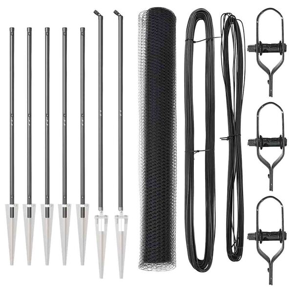 vidaXL Steber ograje. Siva 10 x 1,4 m (13 mm mreža) Jeklo in PVC