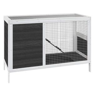 vidaXL Zajčnik siv 103x44x69,5 cm trdna borovina