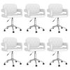 vidaXL Vrtljivi jedilni stoli 6 kosov belo umetno usnje