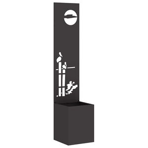 vidaXL Zaslon za zasebnost v vrtu Črna 32 x 140 cm Mnogi jeklo