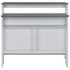 vidaXL Barska miza z 2 površinama bela in siva 130x40x120 cm
