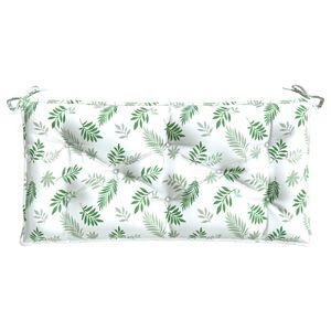 vidaXL Blazina za vrtno klop vzorec listov 110x50x7 cm blago