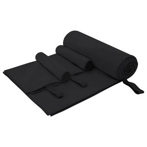 vidaXL Komplet &scaron;portnih brisač 3 kos Črna 210 x 100 cm