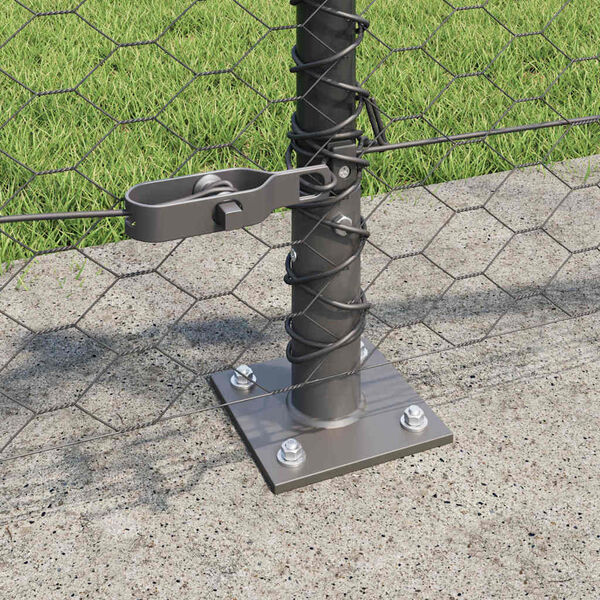 vidaXL Steber ograje. Siva 10 x 0,5 m (36 mm mreža) Jeklo in PVC