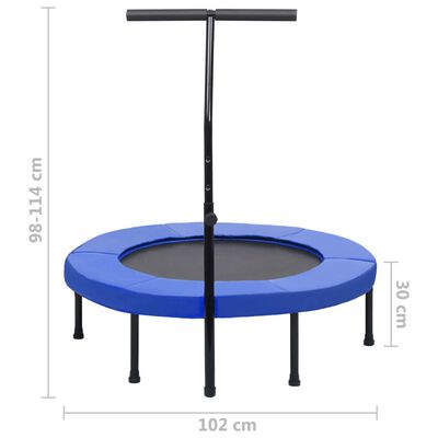 vidaXL Fitnes trampolin z ročajem in varnostno oblogo 102 cm