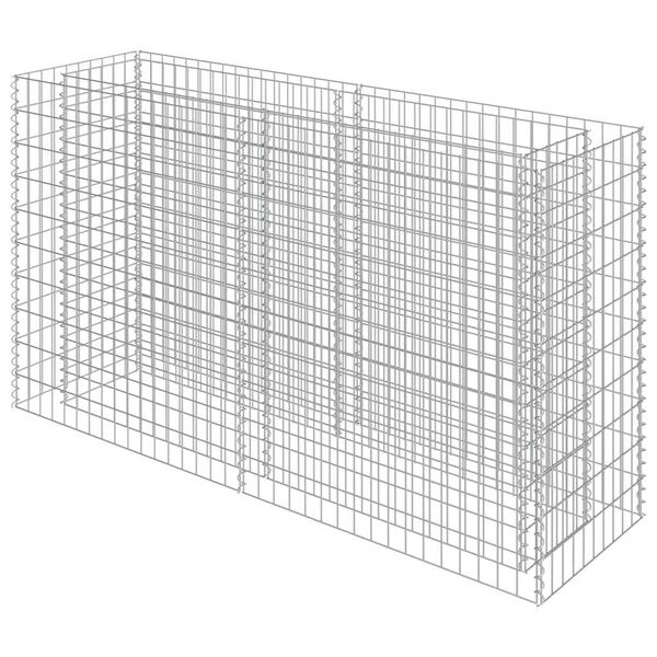 vidaXL Visoka greda gabion pocinkano jeklo 180x50x100 cm
