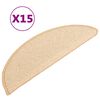 vidaXL Stopni&scaron;čne preproge 15 kosov 56x17x3 cm kremne polkrožne