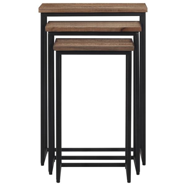 vidaXL Komplet klubskih mizic 3-delni trdna tikovina