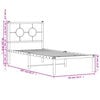 vidaXL Kovinski posteljni okvir z vzglavjem bel 80x200 cm