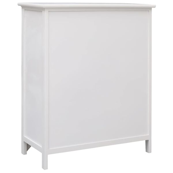 vidaXL Stranska omarica s 6 predali bela 60x30x75 cm les pavlovnije