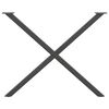 vidaXL Noge za jedilno mizo v obliki črke X, 2 kosa, antracitne, 90 x (72-73) cm, jeklo