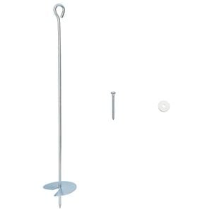 vidaXL Zemeljski klin 10 pcs Srebrna &Oslash;10 x 60 cm Cinkani kovina