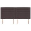 vidaXL LED glava postelje z LED lučmi Temno rjava 200 cm Poliester