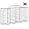 vidaXL Obokana gabionska ko&scaron;ara 8kos 200x50x100/120cm pocinkano železo