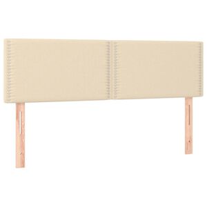 vidaXL Posteljno vzglavje krem 144x5x78/88 cm blago