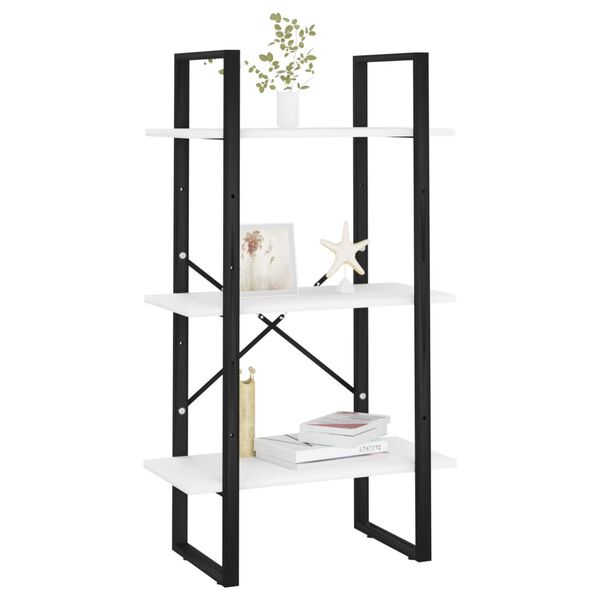 vidaXL Regal s policami bel 60x30x105 cm iverna plošča