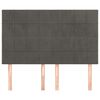 vidaXL Vzglavje postelje temno sivo 144x5x118/128 cm žamet