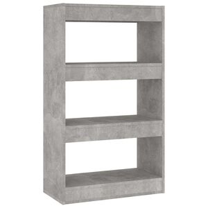 vidaXL Knjižna omara/pregrada betonsko siva 60x30x103 cm iverna plo&scaron;ča