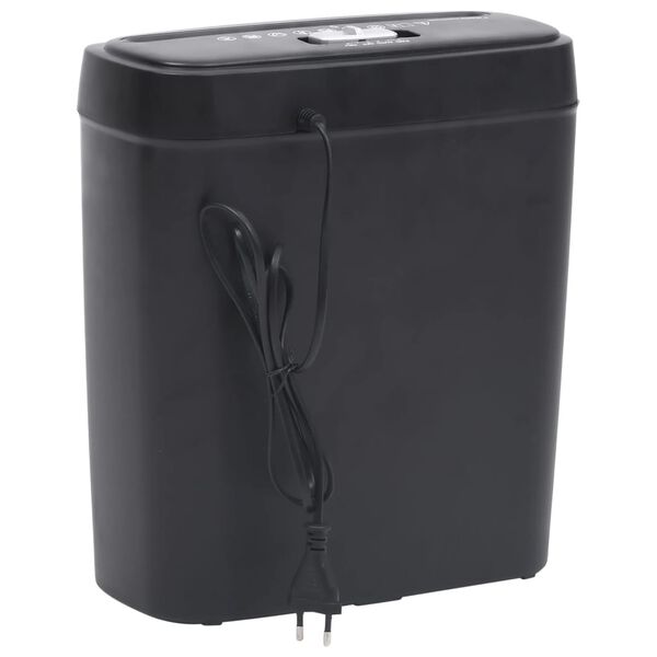 vidaXL Uničevalnik papirja za 6 listov rezanje na trakove črn