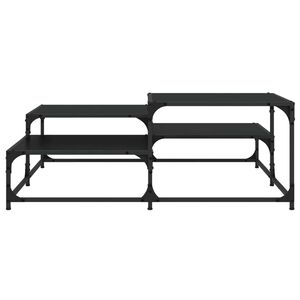 vidaXL Klubska miza Črni hrast 107 x 107 x 40 cm Inženirski les