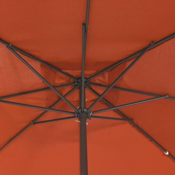 vidaXL Vrtni dežnik Rdeča in črna 295 x 295 x 245 cm