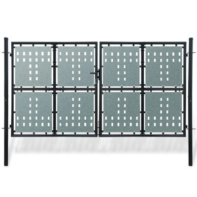 vidaXL Enojna ograjna vrata 300x200 cm črna
