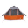 vidaXL Tipi šotor s streho Siva in oranžna 358 x 296 x 258 cm tafeta