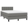 vidaXL Box spring postelja z vzmetnico temno siva 120x190 cm blago