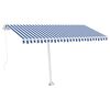 vidaXL Prostostoječa ročno zložljiva tenda 400x300 cm modra/bela