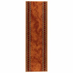 vidaXL Tekstilni preproga FLORNES Tkano Oranžna 67 cm x 150 cm PP 7 mm