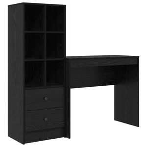 vidaXL Miza Črna Orehovina 135,5 x 40 x 127 cm 2 kos