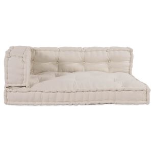 vidaXL Blazina za paletni kafi 3 kos Blago Krem 120 x 80 x 34 cm