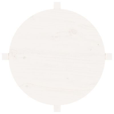 vidaXL Klubska mizica bela Ø 62,5x45 cm trdna borovina
